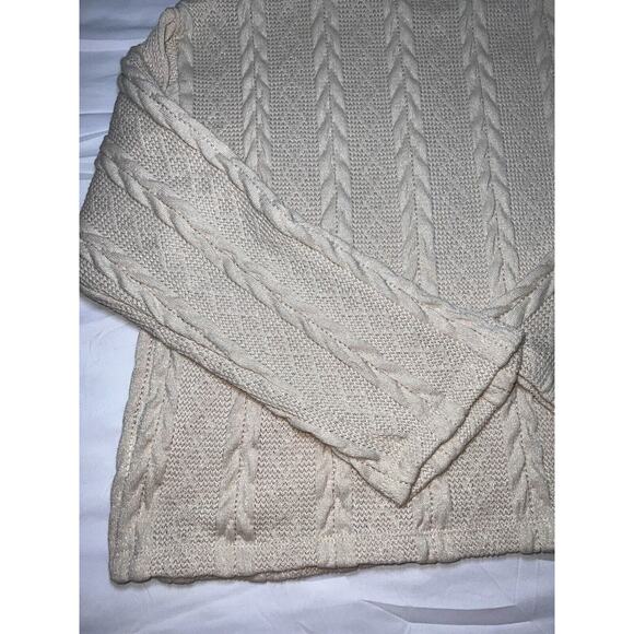 June & Hudson Sweater Womens Size 1 Beige Cable Knit Pullover Mock Neck Fall NWT - Picture 16 of 16